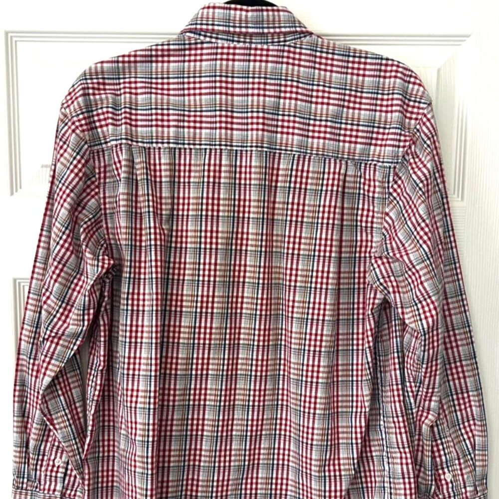 Haggar Stretch Check Dress Shirt Size Small Long Sleeve Button Down Mens - Picture 4 of 6